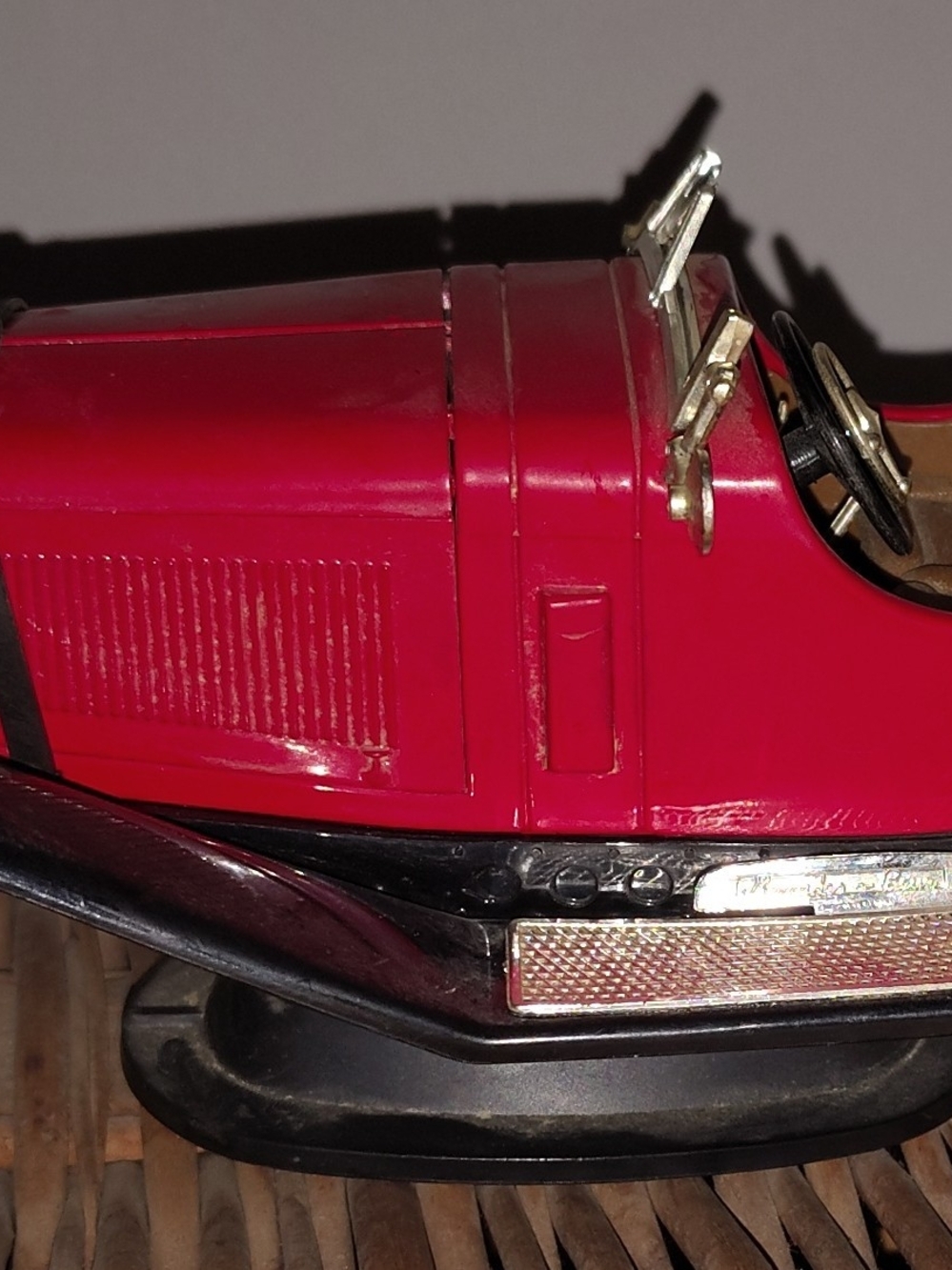 Red Vintage Car Accent Sculpture by